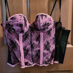 Pink and Black Structured Lace Bra